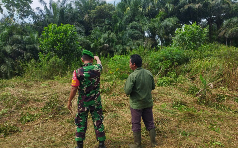 Sertu Abu Kosim Lakukan Patroli di Titik Rawan Karhutla