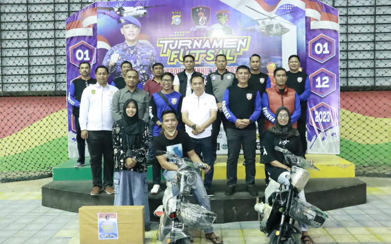Ribuan Masyarakat Padati Venue Futsal Turnament Kapolres Inhil Cup 2023