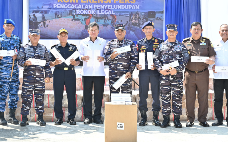 Lanal Dumai Gagalkan Penyeludupan Rokok Ilegal, Segini Jumlahnya