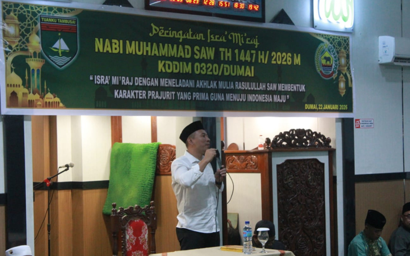 Kodim 0320 Dumai Gelar Peringatan Isra’ Mi’raj Nabi Muhammad SAW 1447 H