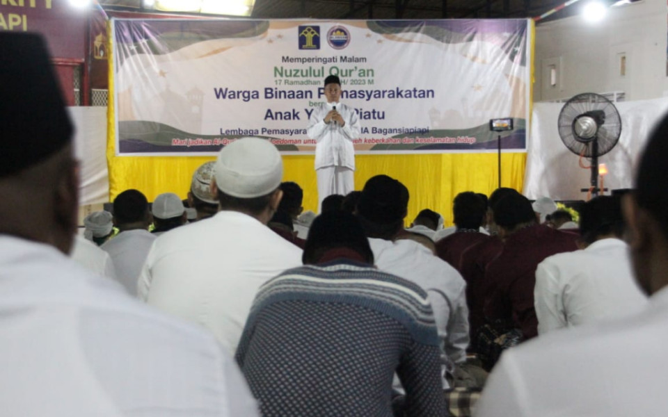 Lapas Bagansiapiapi Peringati Malam Nuzulul Quran Bersama Warga Binaan dan Anak Yatim