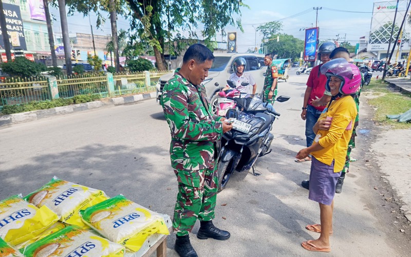 Dukung Stabilitas Harga, Kodim Dumai Laksanakan Gerakan Pangan Murah Bersama Bulog