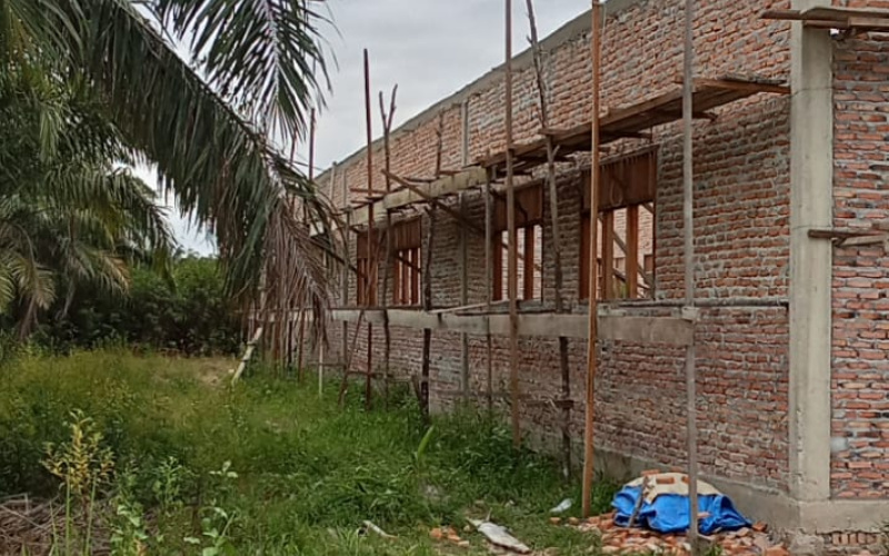 Kodim 0320 Dumai Bantu Pembangunan SMAN 4 Basilam Baru