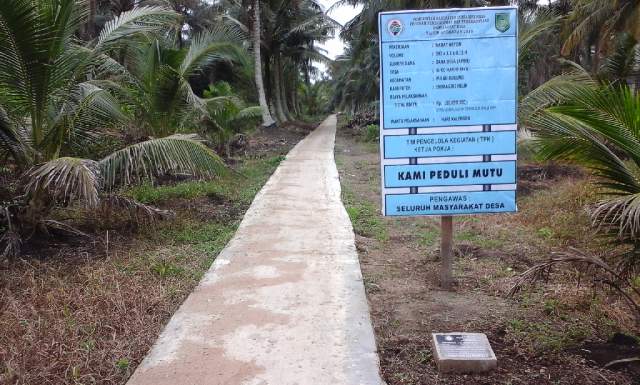 Pembangunan Jalan Rabat Beton Desa Suko Harjo Jaya Kembali Rampung