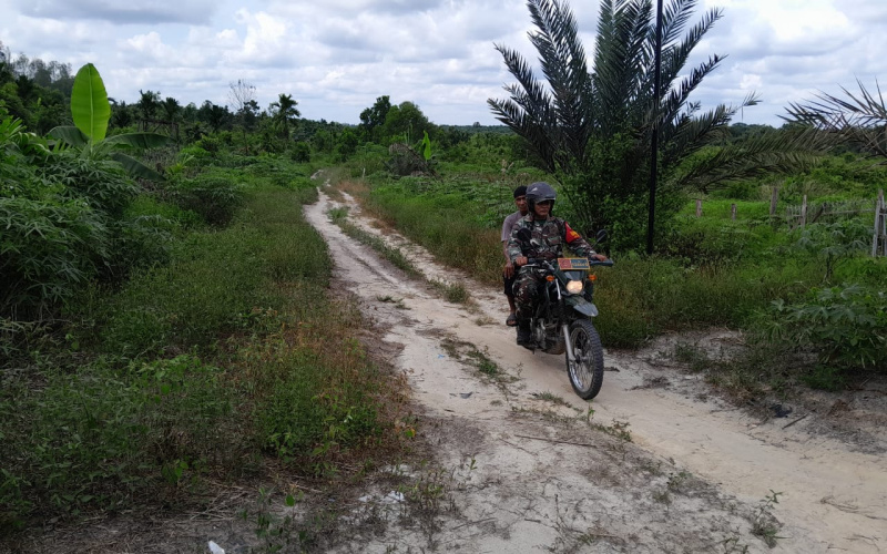 Patroli Karhutla Gita Rutin Serma F Purba Babinsa Koramil  01 Dumai