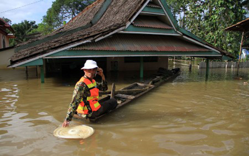 Curah Hujan Tinggi, Ratusan Rumah di Tulang Bawang Terendam Banjir