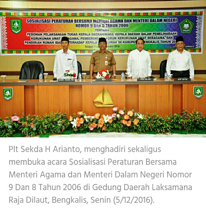 Plt Sekda Buka Sosialisasi Peraturan Bersama Menteri Agama dan Menteri Dalam Negeri Nomor 9 dan 8 Tahun 2006