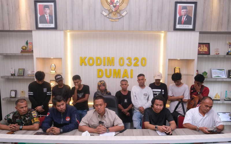 Satgas Dempo BAIS TNI dan Unit Intel Kodim Dumai  Amankn 9 Pekerja Migran