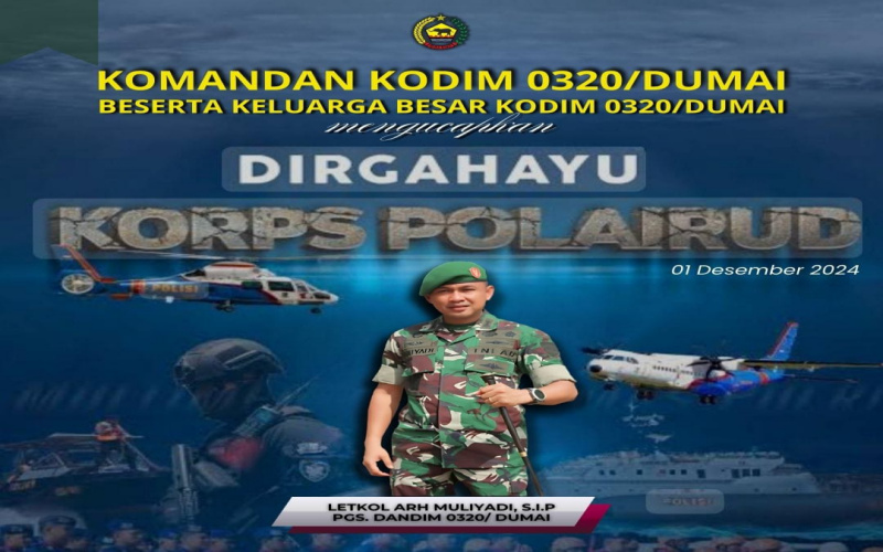 Pgs Dandim Dumai Ucapkan Selamat Dirgahayu ke-74 Kepada Korps Polairud