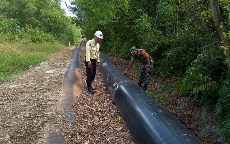 Koramil 01 Antisipasi Potensi Gangguan Keamanan Serta Kebocoran Pipa Pertamina