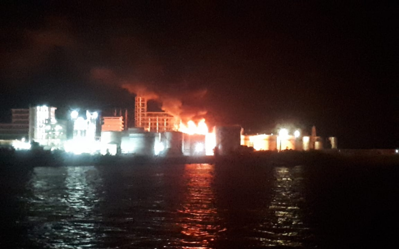 Pabrik PT SDO di Lubuk Gaung Dumai Terbakar