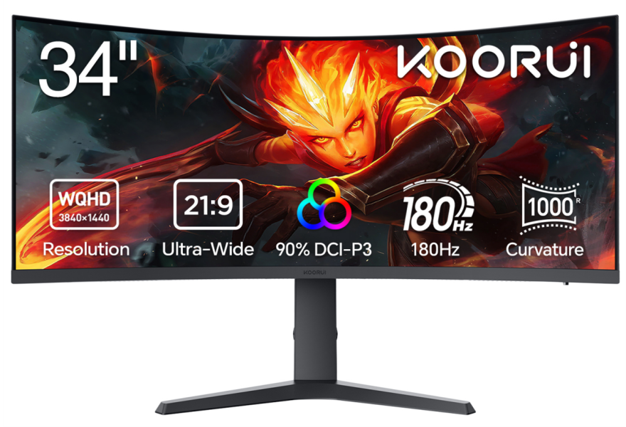 KOORUI Launches 34-Inch Curved Monitor 34E6UC Globally, Empowering Hybrid Work and Immersive Entertainment