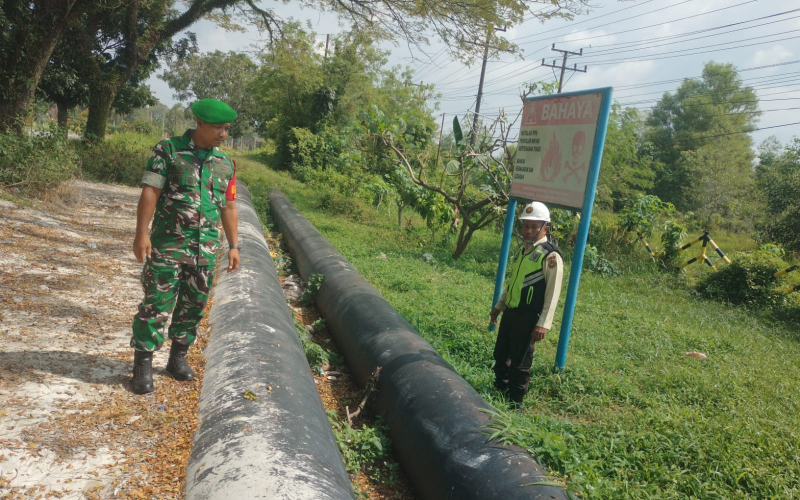 Koramil 01 Dumai Bersinergi dengan Pertamina Hulu Rokan Perkuat Pengamanan Jalur Pipa Minyak