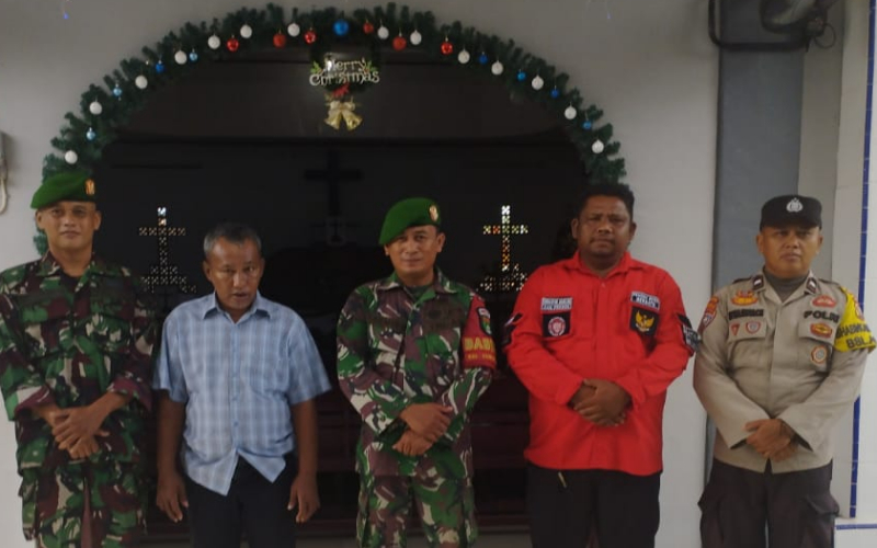 Koramil 03 Sungai Sembilan Amankan Perayaan Natal 2025 di Gereja HKBP Lubuk Gaung
