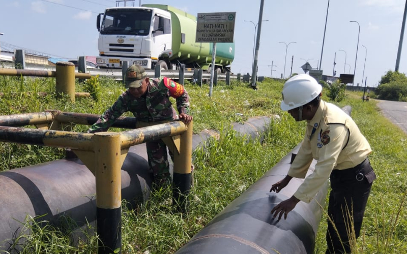 Pengamanan Jalur Pipa PHR Diperketat, Babinsa dan Security Pertamina Turun Lapangan