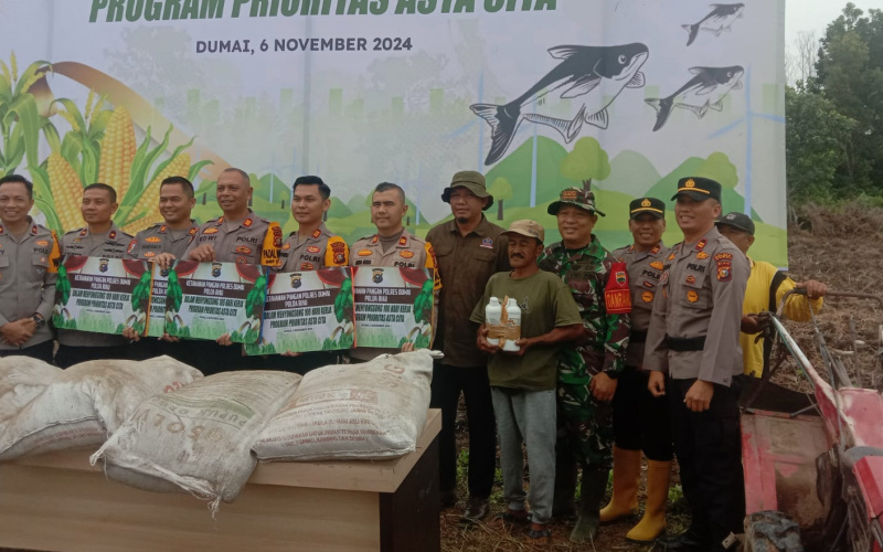 Danramil 01 Dumai Hadiri Kegiatan Program Quick Wins Ketahanan Pangan Polda Riau