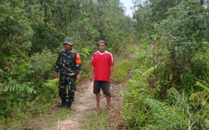 Patroli, Upaya Babinsa Teluk Makmur Cegah Karhutla