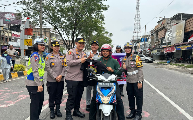 Kapolres Bersama Satlantas Dumai Sebarkan Himbauan Keselamatan Berlalulintas